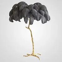 Торшер страусиные перья Feather Lamp A MODERN GRAND TOUR черный 189584-22 ImperiumLoft  чёрный 3 лампы, основание латунь в стиле современный
