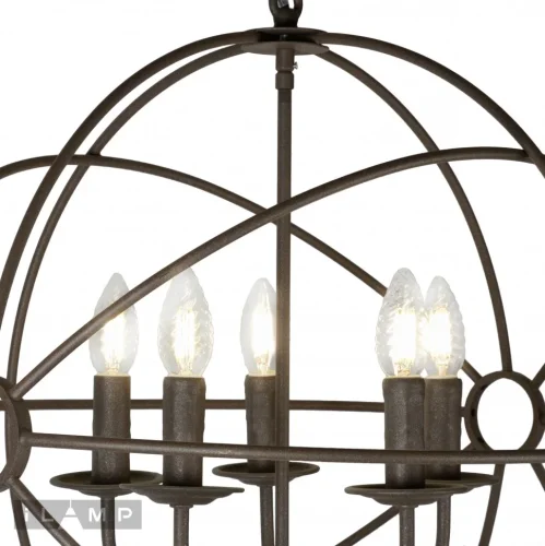 Люстра подвесная Balance Loft 213-5 iLamp чёрная на 5 ламп, основание коричневое в стиле лофт американский современный  фото 5