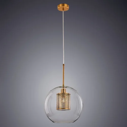Светильник подвесной Manchester A7630SP-1AB Arte Lamp прозрачный 1 лампа, основание античное бронза в стиле современный шар фото 2