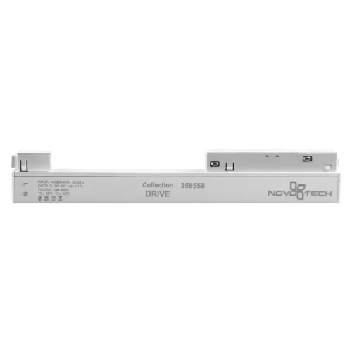 Драйвер для трековой системы 200W Flum 358558 Novotech белый в стиле современный хай-тек для светильников серии Flum низковольтная трековая система