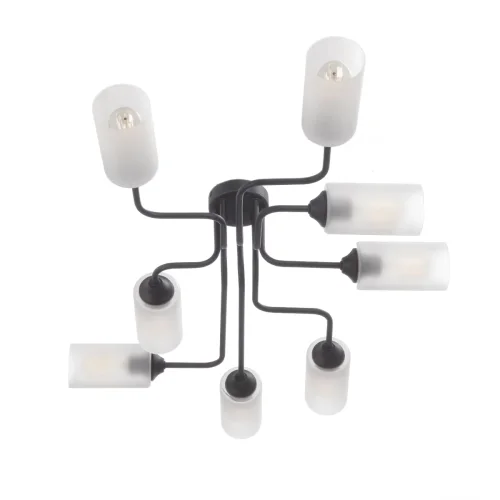 Люстра потолочная V4310-1/8PL Vitaluce белая на 8 ламп, основание чёрное в стиле хай-тек фото 3