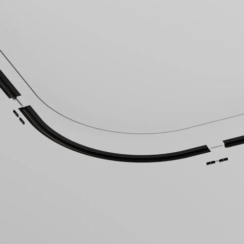 Коннектор радиусный R900 встраиваемый под ГКЛ 9,5мм черный Magnetic track system Levity TRA184-R900-12B Maytoni чёрный в стиле современный хай-тек для светильников серии Magnetic track system Levity встраиваемый levity магнитная фото 2