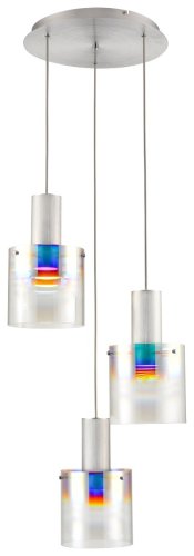Светильник подвесной LED 248-206-03 Velante прозрачный 3 лампы, основание серебряное в стиле современный каскад