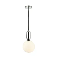 Светильник подвесной Okia 4670/1 Odeon Light белый 1 лампа, основание хром в стиле современный хай-тек 