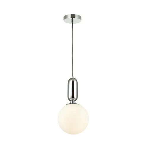 Светильник подвесной Okia 4670/1 Odeon Light белый 1 лампа, основание хром в стиле современный хай-тек 