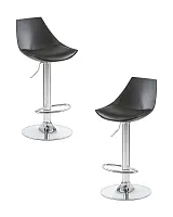 Набор 2 шт Стул барный DOBRIN ROCKY (чёрный) цвет сиденья черный, цвет основания хром Dobrin, чёрный/экокожа, ножки/металл/, размеры - 830*1040**** Набор 2 шт Стул барный DOBRIN ROCKY (чёрный) цвет сиденья черный, цвет основания хром Dobrin, чёрный/экокожа, ножки/металл/, размеры - 830*1040****