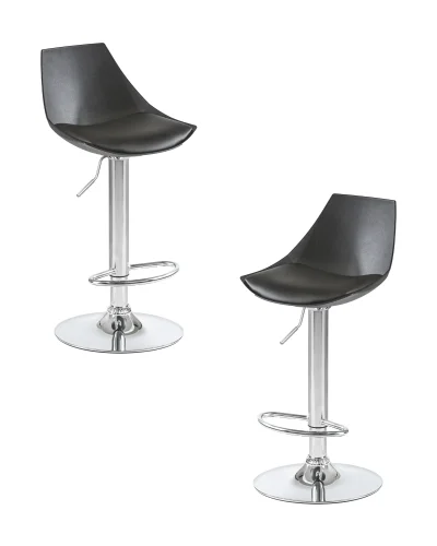 Набор 2 шт Стул барный DOBRIN ROCKY (чёрный) цвет сиденья черный, цвет основания хром Dobrin, чёрный/экокожа, ножки/металл/, размеры - 830*1040****