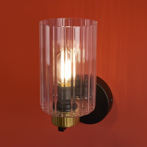 Бра Ombre FR2051WL-01BBS1 Freya прозрачный на 1 лампу, основание чёрное в стиле классический фото 8 Бра Ombre FR2051WL-01BBS1 Freya прозрачный на 1 лампу, основание чёрное в стиле классический фото 8