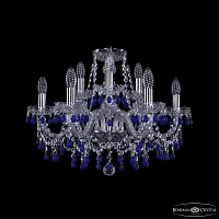 Люстра подвесная 1410/6+3/195 Ni V3001 Bohemia Ivele Crystal без плафона на 9 ламп, основание никель в стиле классический виноград
