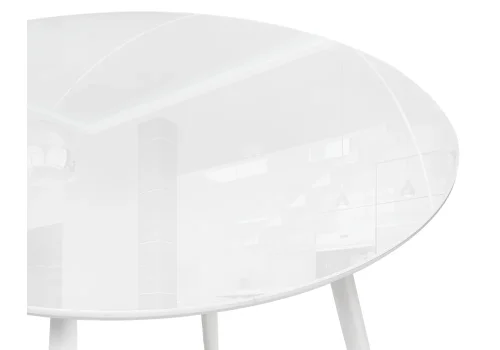Стеклянный стол Абилин 100х76 ультра белое стекло / белый / белый матовый 516544 Woodville столешница белая из стекло фото 2