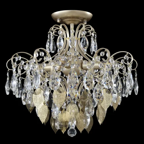 Люстра потолочная ESMIRALDA PL4 GOLD Crystal Lux прозрачная на 4 лампы, основание золотое в стиле арт-деко фото 2