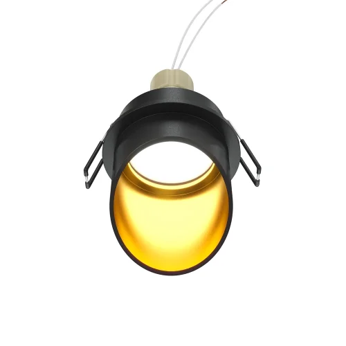 Светильник точечный Lipari DL044-01-GU10-B Maytoni чёрный золотой 1 лампа, основание чёрное в стиле современный  фото 4