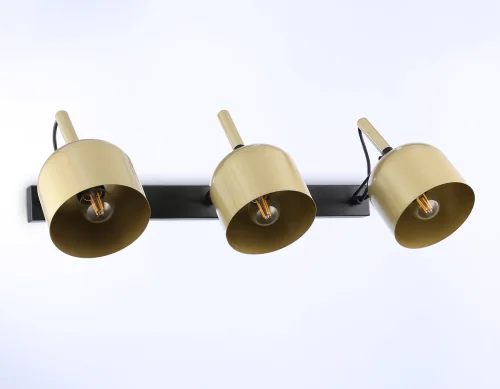 Бра TR97109 Ambrella light золотой на 3 лампы, основание чёрное в стиле современный лофт  фото 3