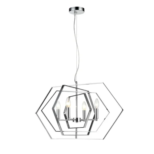 Светильник подвесной Folle VL1513P04 Vele Luce без плафона хром на 4 лампы, основание хром в стиле хай-тек фото 2