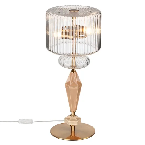 Настольная лампа Terra 5414/2T Odeon Light прозрачная на 2 лампы, основание латунь античное бронза керамика металл в стиле классический современный фото 3