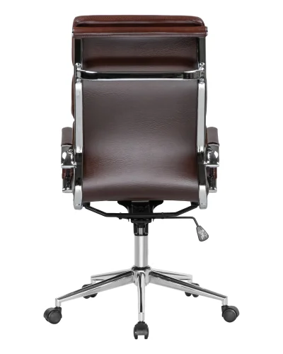 Офисное кресло для руководителей DOBRIN ARNOLD (коричневый) цвет сиденья коричневый, цвет основания хромированная сталь Dobrin, коричневый/экокожа, ножки/металл/, размеры - 1090*1160**** фото 5