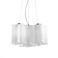 Люстра подвесная Onde SL117.503.03 ST-Luce белая на 3 лампы, основание серебряное в стиле современный 