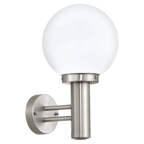 Настенный светильник 30205 NISIA Eglo уличный IP44 серый 1 лампа, плафон белый в стиле современный E27