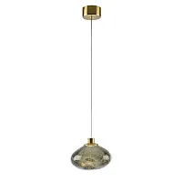 Светильник подвесной LED Mela 7045/4L Odeon Light зелёный на 1 лампу, основание бронзовое в стиле современный 