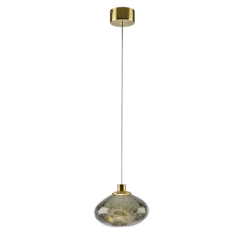 Светильник подвесной LED Mela 7045/4L Odeon Light зелёный на 1 лампу, основание бронзовое в стиле современный 