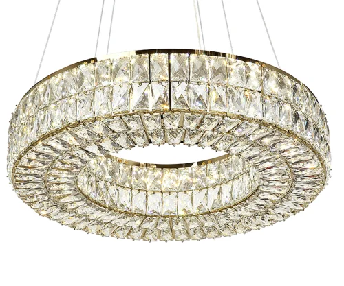 Люстра подвесная LED Мирта 07674-60A,33 Kink Light прозрачная на 1 лампа, основание золотое в стиле современный кольца фото 2