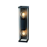 Настенный светильник Meribel 6493 Mantra уличный IP54 чёрный серый 2 лампы, плафон прозрачный в стиле модерн E27