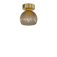 Светильник накладной PL 10032/1 Reccagni Angelo янтарный 1 лампа, основание матовое золото в стиле классика модерн круглый