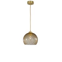 Светильник подвесной L 10035/1 Reccagni Angelo янтарный 1 лампа, основание матовое золото в стиле классический современный выдувное
