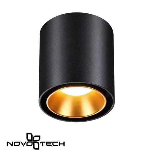 Светильник накладной LED Recte 358485 Novotech чёрный 1 лампа, основание чёрное в стиле хай-тек круглый фото 4