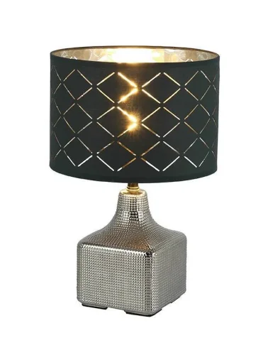 Настольная лампа Mirauea 21613 Globo чёрная серебряная 1 лампа, основание хром керамика в стиле современный 
