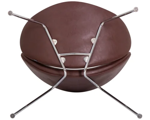 Кресло дизайнерское 72-LMO EMILY, цвет сиденья коричневый (YP5), цвет основания хромированная сталь Dobrin, коричневый/винил, ножки/металл/хром, размеры - ****810*780 фото 7