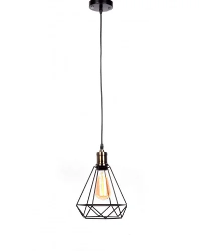 Светильник подвесной лофт Cobi LDP 11609-1 BK Lumina Deco чёрный на 1 лампу, основание чёрное в стиле лофт фото 2