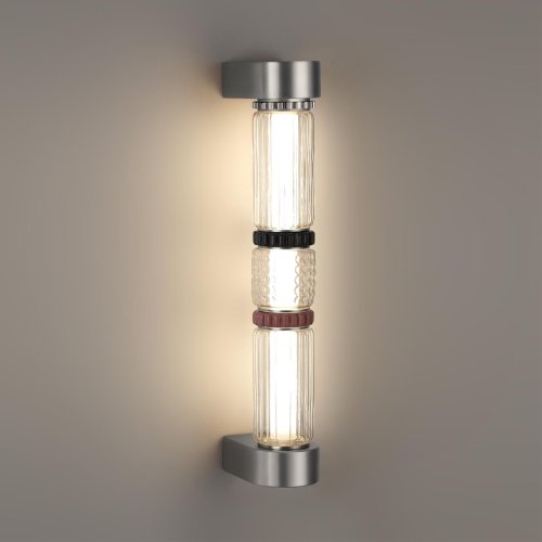Бра LED Collier 5456/12WL Odeon Light прозрачный на 1 лампу, основание никель серое в стиле современный фото 5