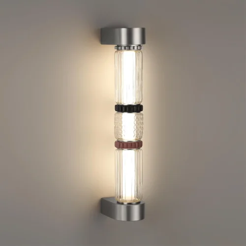 Бра Collier 5456/12WL Odeon Light прозрачный на 1 лампу, основание никель серое в стиле современный фото 5