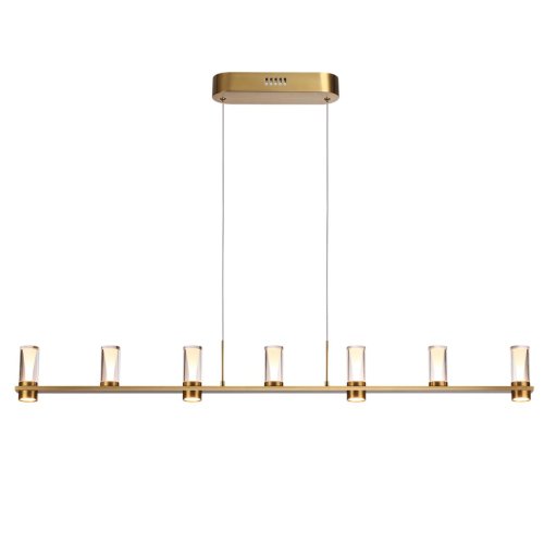 Светильник подвесной LED Defance 7144/45L Odeon Light прозрачный на 7 ламп, основание бронзовое в стиле классический современный линейный фото 4