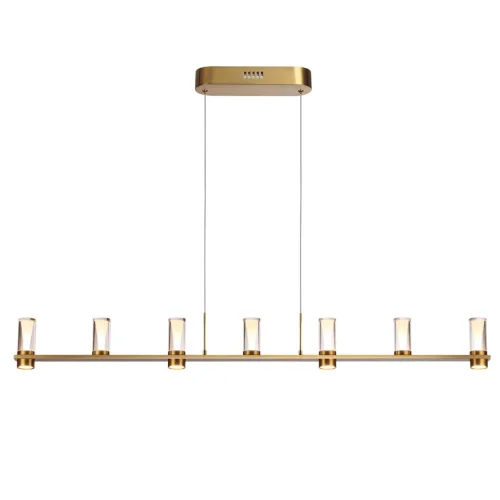 Светильник подвесной Defance 7144/45L Odeon Light прозрачный на 7 ламп, основание бронзовое в стиле классический современный линейный фото 4 Светильник подвесной Defance 7144/45L Odeon Light прозрачный на 7 ламп, основание бронзовое в стиле классический современный линейный фото 4