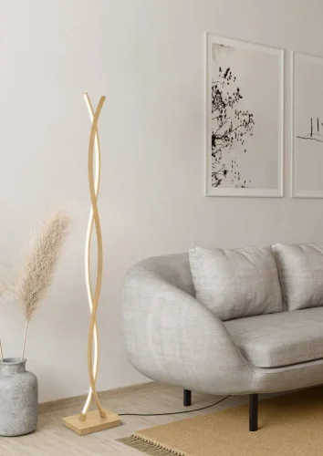 Торшер LED Lasana 901107 Eglo коричневый бежевый на 1 лампу, основание бежевое коричневое в стиле хай-тек современный фото 2