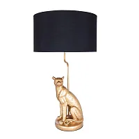 Настольная лампа Ginan A4013LT-1GO Arte Lamp чёрная 1 лампа, основание золотое полимер в стиле современный арт-деко животные