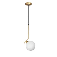 Светильник подвесной V4958-8/1S Vitaluce белый 1 лампа, основание золотое в стиле арт-деко шар