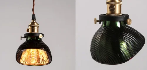 Светильник подвесной Loft Sea Shell 74864-22 ImperiumLoft чёрный латунь 1 лампа, основание латунь в стиле винтаж лофт выдувное фото 2