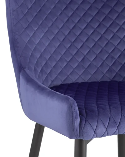 Стул Ститч NEW, велюр королевский синий УТ000031294 Stool Group, синий/велюр, ножки/металл/чёрный, размеры - ****530*635 фото 3