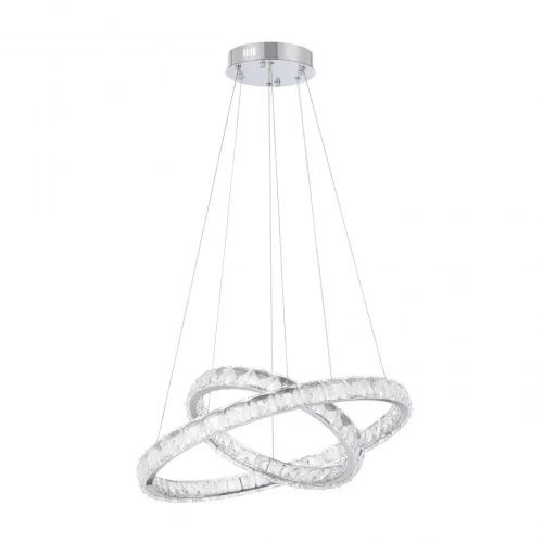 Люстра подвесная LED с пультом AM-Venezia 311311/D600-D400 NI Arte Milano прозрачная на 1 лампу, основание никель в стиле современный кольца с пультом фото 10