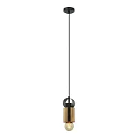 Светильник подвесной Gilpin LSP-8569 Lussole бронзовый 1 лампа, основание чёрное в стиле современный 