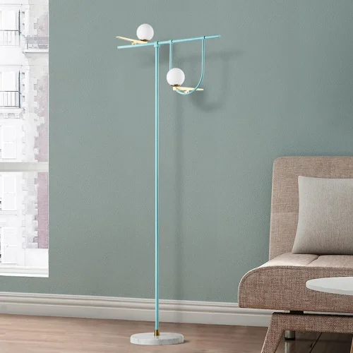 Торшер Yanzi LED Floor Lamp 101358-26 ImperiumLoft белый на 2 лампы, основание голубое в стиле современный фото 6 Торшер Yanzi LED Floor Lamp 101358-26 ImperiumLoft белый на 2 лампы, основание голубое в стиле современный фото 6