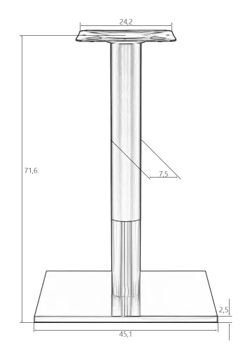 Подстолье обеденное 8002-2-LMS VALENTINO Dobrin столешница из фото 4