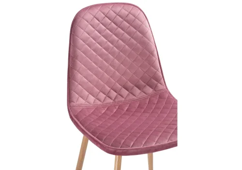 Стул на металлокаркасе Capri pink / wood 11949 Woodville, розовый/велюр, ножки/металл/натуральный, размеры - ****450*510 фото 5