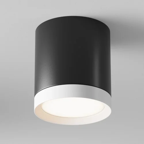 Светильник накладной Hoop C086CM-GX53-MRD-BW Maytoni белый чёрный 1 лампа, основание чёрное в стиле современный круглый фото 2