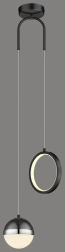 Светильник подвесной LED 431-106-02 Velante белый чёрный 1 лампа, основание чёрное в стиле современный хай-тек кольца