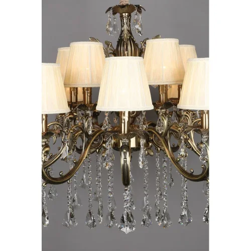 Люстра подвесная Catanzaro OML-30813-15 Omnilux бежевая на 15 ламп, основание бронзовое в стиле классический фото 6