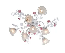 Люстра потолочная Fiori di rose 109.6.1 Lucia Tucci белая на 1 лампа, основание белое в стиле флористика прованс 